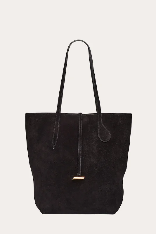 Tall Sprout Tote Black Suede