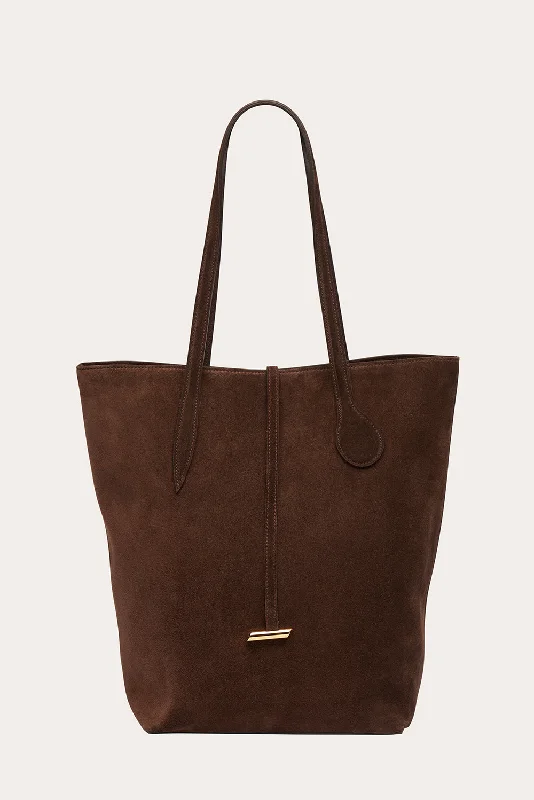 Tall Sprout Tote Dark Brown Suede