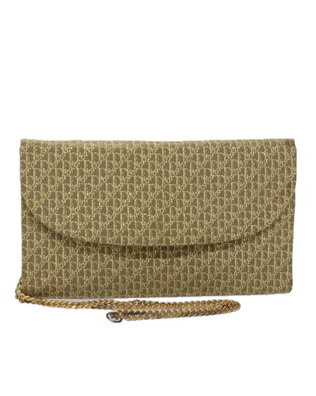 Trotter Canvas Chain Shoulder Bag with Gold Accents