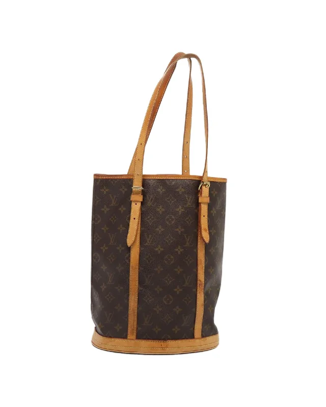 Monogram Canvas Bucket Shoulder Bag with Adjustable Strap