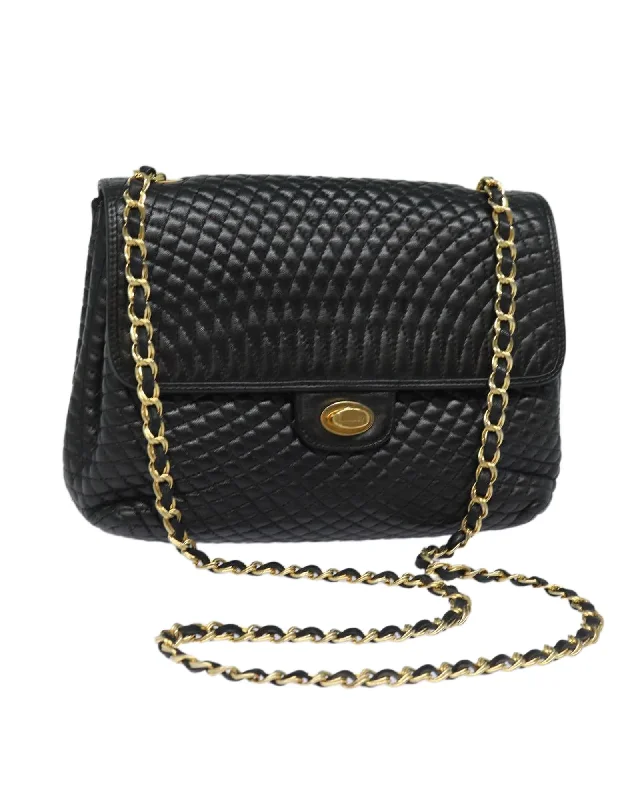 Quilted Leather Chain Shoulder Bag