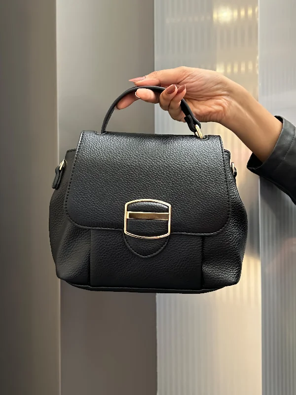 Women Black Solid Shoulder Bag