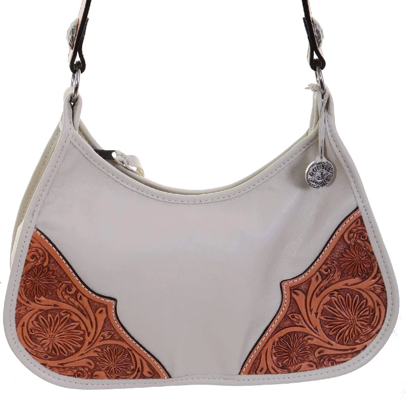 XLDJ85 - Egg Shell Daisy Tooled Purse