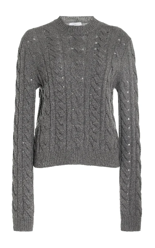 Anthea Knit Sweater in Dark Grey Multi Cashmere