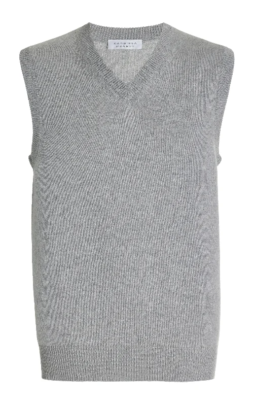 Fielding Knit Vest in Heather Grey Cashmere