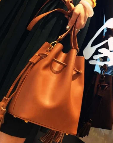 Genuine Leather Bucket Bag Purse Bag Shoulder Bag for Women Leather Crossbody Bag