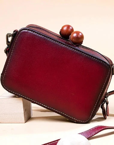 Handmade Genuine Leather Clutch Bag Crossbody Bag Shoulder Bag Purse For Women