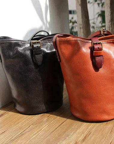 Handmade Leather bag for women leather shoulder bag crossbody bag bucket bag