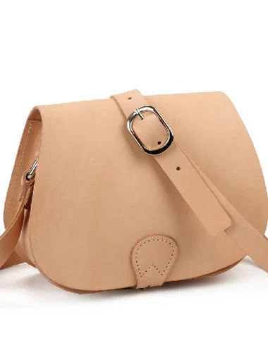 Handmade vintage rustic leather crossbody Shoulder saddle Bag for girl women lady