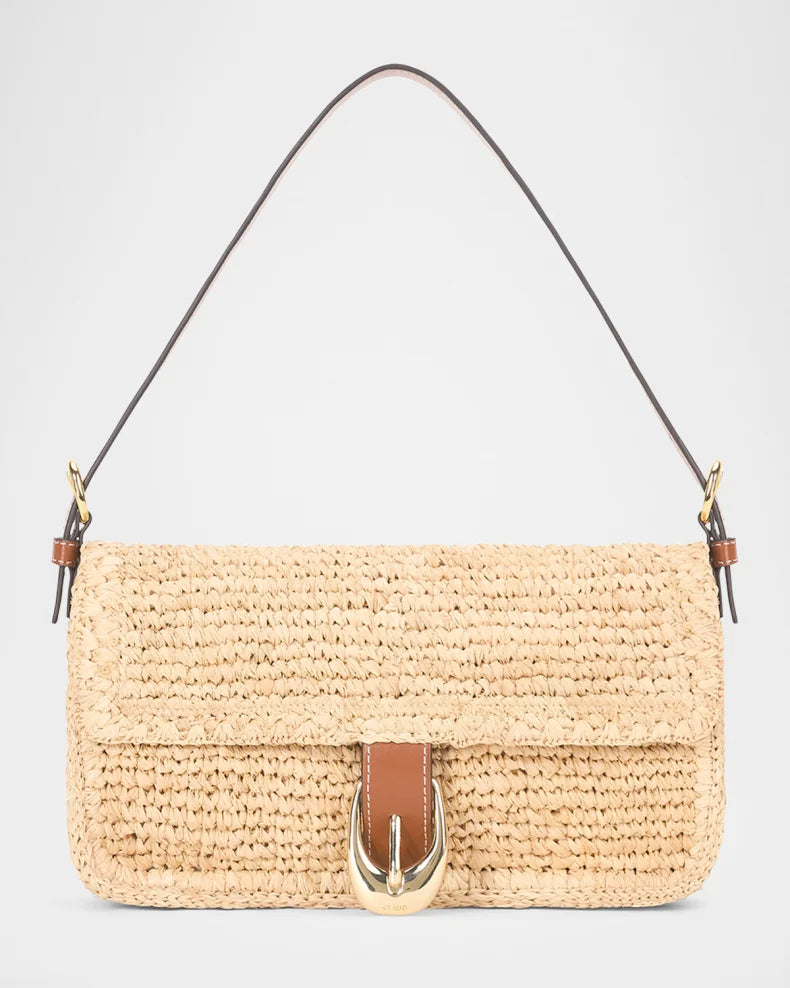 Harlow Raffia Shoulder Bag Natural/Tan