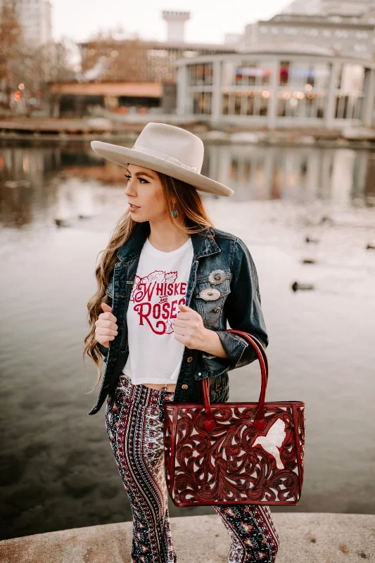 Leather Hummingbird Tote