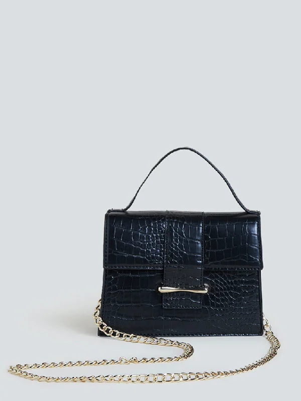 LOV Black Chain Detail Satchel