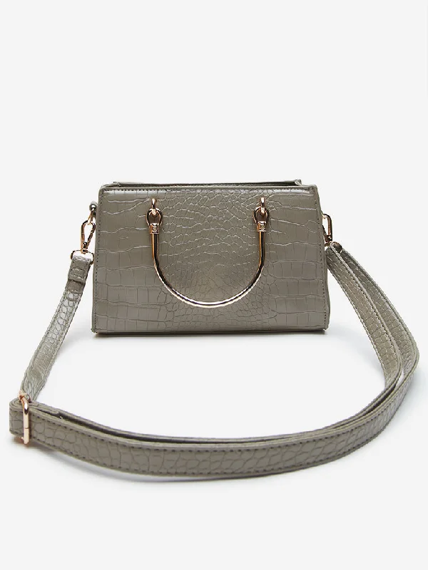 LOV Taupe Textured Satchel Bag