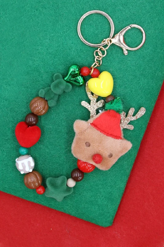 MK1012 Rudolph Reindeer Christmas Keychain Bracelet