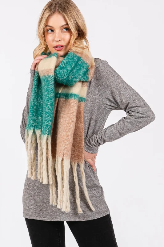 MS0391 Shawna Brushed Multi Color Stripe Scarf