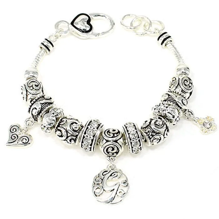 OB06328ASCRY "G" Inital Multibeads Bracelet