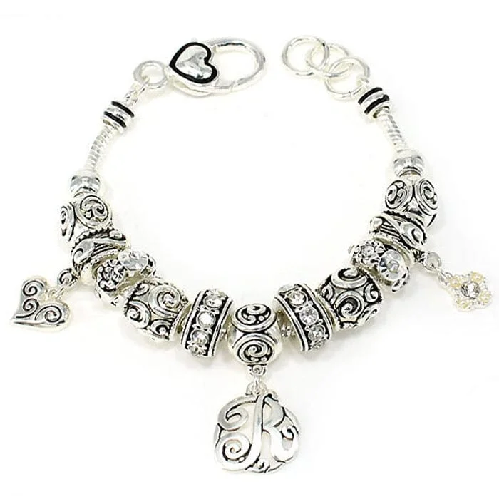 OB06336ASCRY "R" Inital Multibeads Bracelet