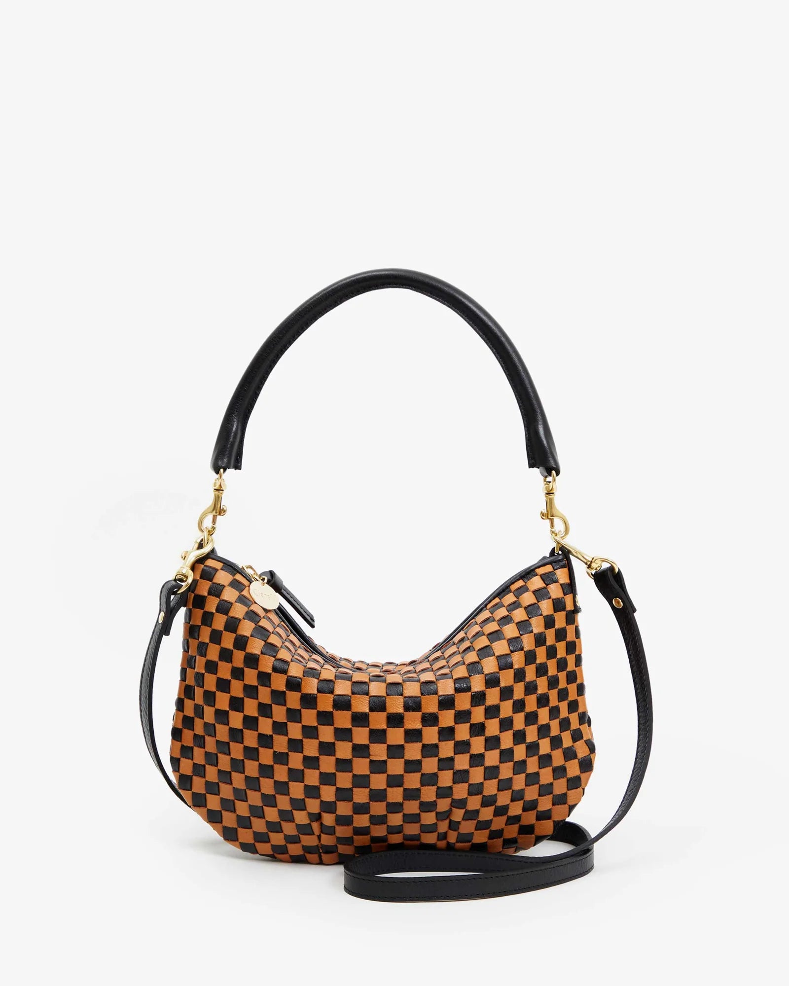 Petit Moyen Messenger Woven Checker Black/Natural