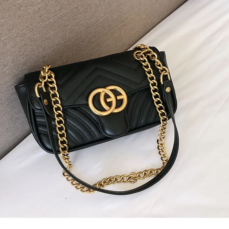 RURU monkey Bag For Women Fashion Covered type Single Shoulder Vertical Chain Bag Linger PU Material Lady's Slant Bag