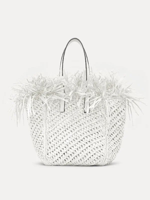 Small Raffia Crochet Square Tote