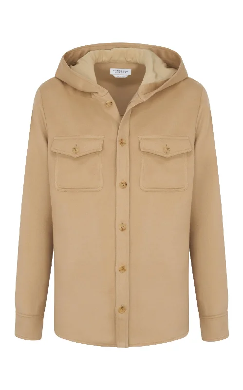 Swift Hoodie Shirt in Camel Winter Silk