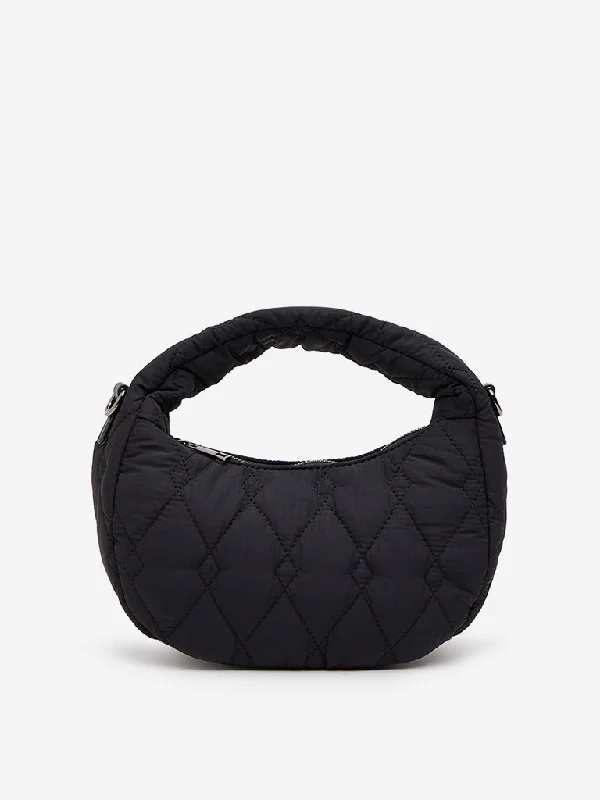 Westside Accessories Black Quilted Baguette-Style Sling Bag