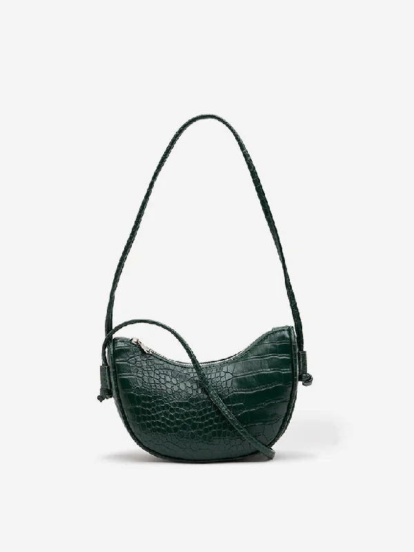 Westside Accessories Green Reptilian Design Sling Bag