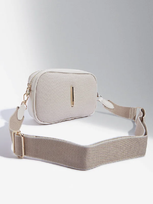 Westside Accessories Off-White Textured Crossbody Bag