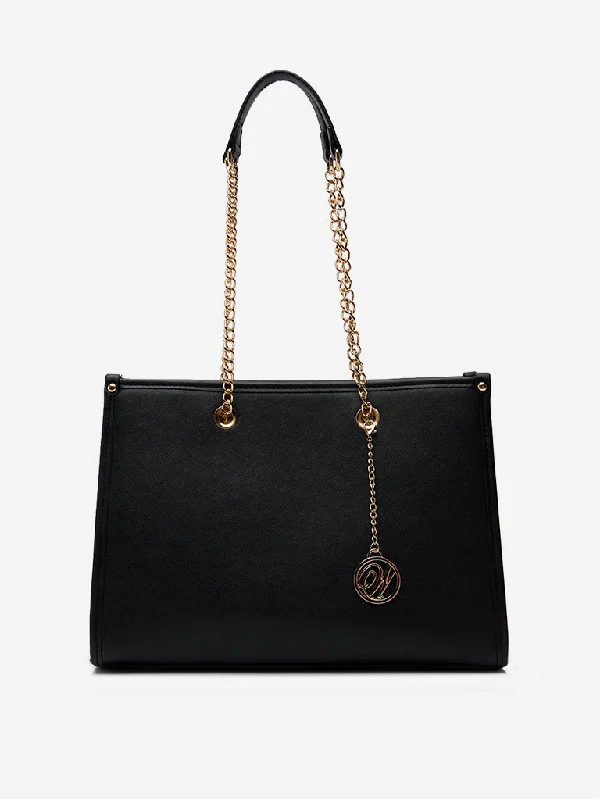 Westside Black Chain-Detailed Hand Bag