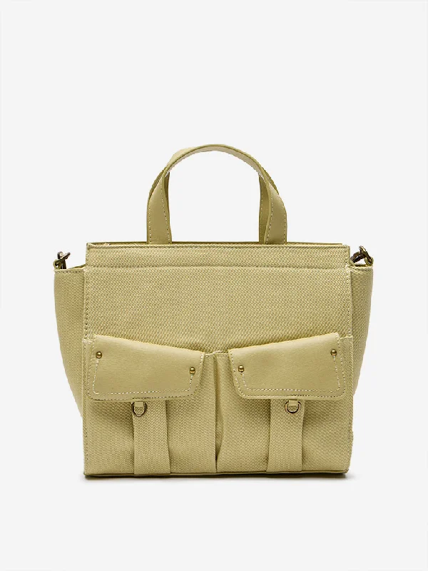 Westside Olive Denim-Finish Multipurpose Hand Bag