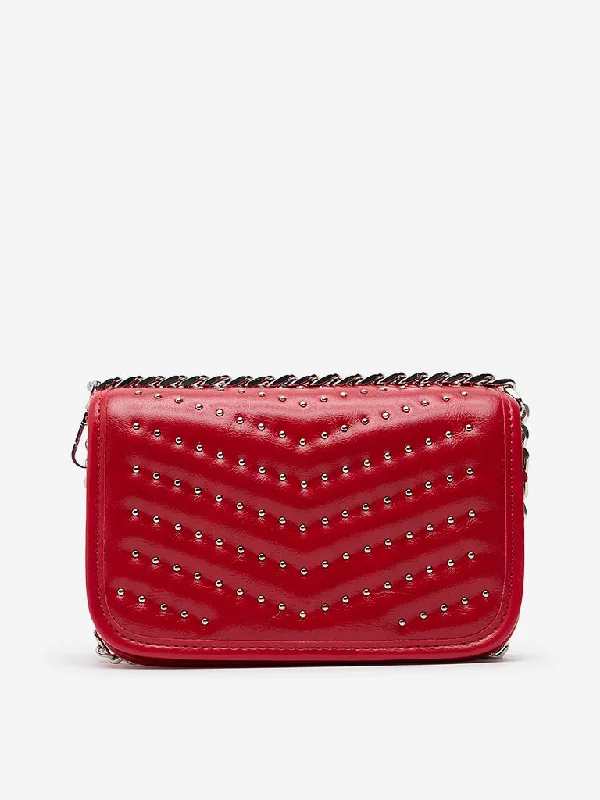 Westside Red Embellished Sling Bag