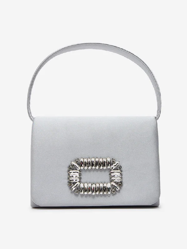 Westside Silver Metal Accent Design Hand Bag